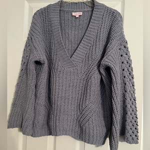 Pink Lily‎ Women’s Knit Blue Sweater Size Small